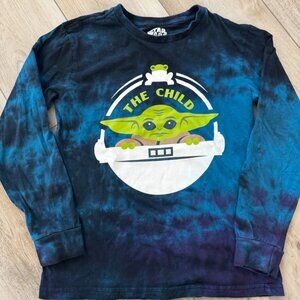 Star Wars Mad Engine Boy S Long Sleeve Tie Dye T-shirt Baby Yoda Mandalorian